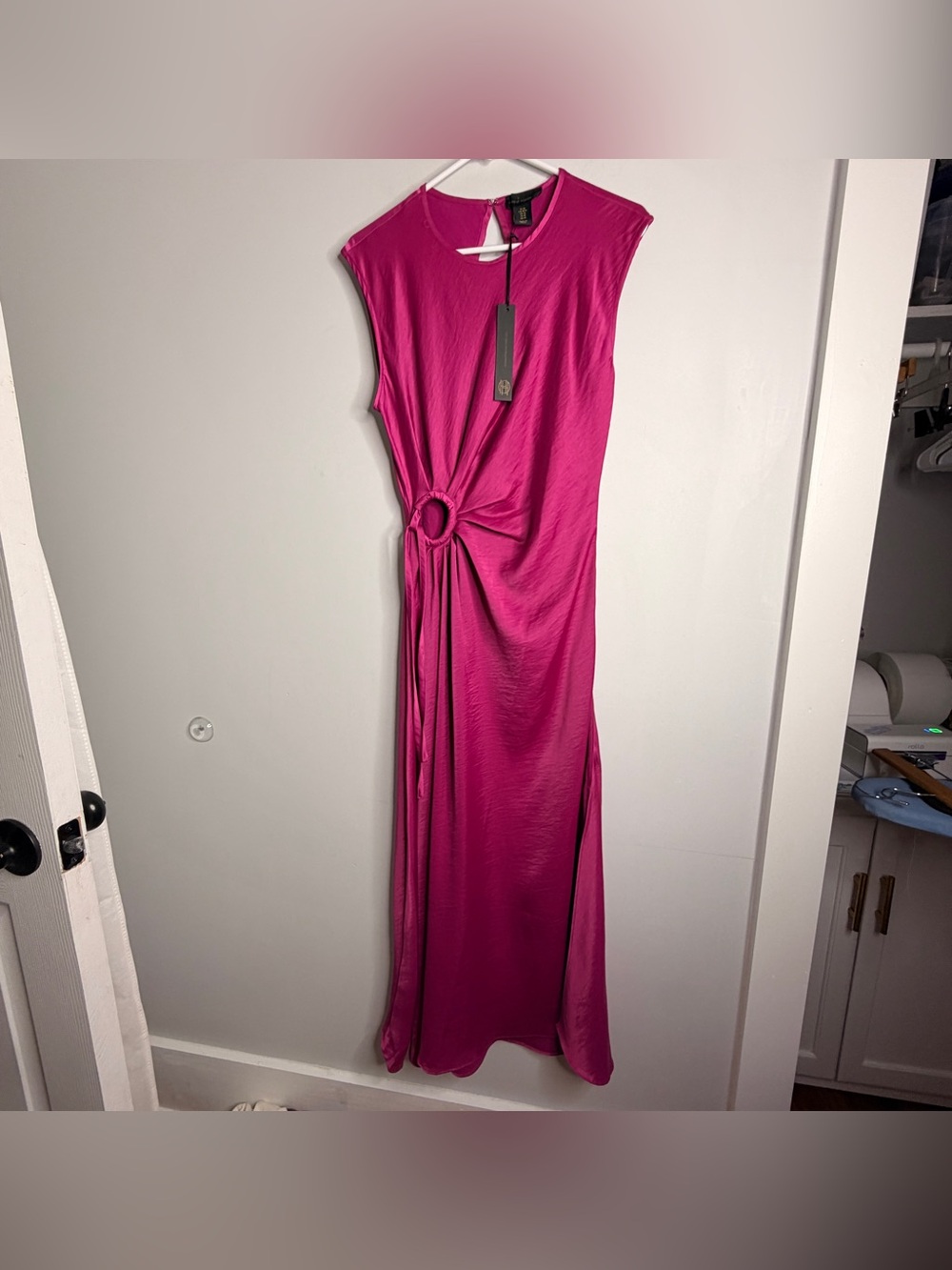 NWT House of Harlow 1960 Fuchsia Sleeveless Twist-Ring Maxi Dress medium - Picture 2 of 8
